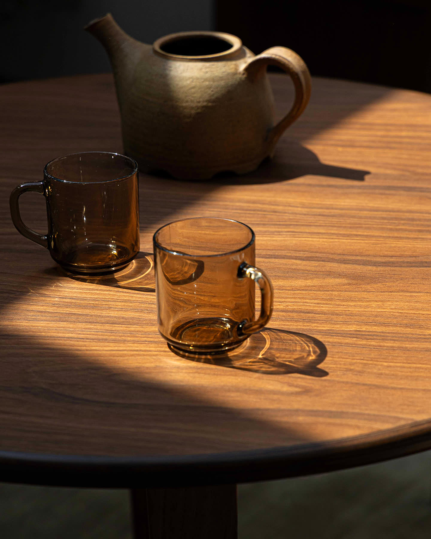 A close view of the Bistro table set for tea.