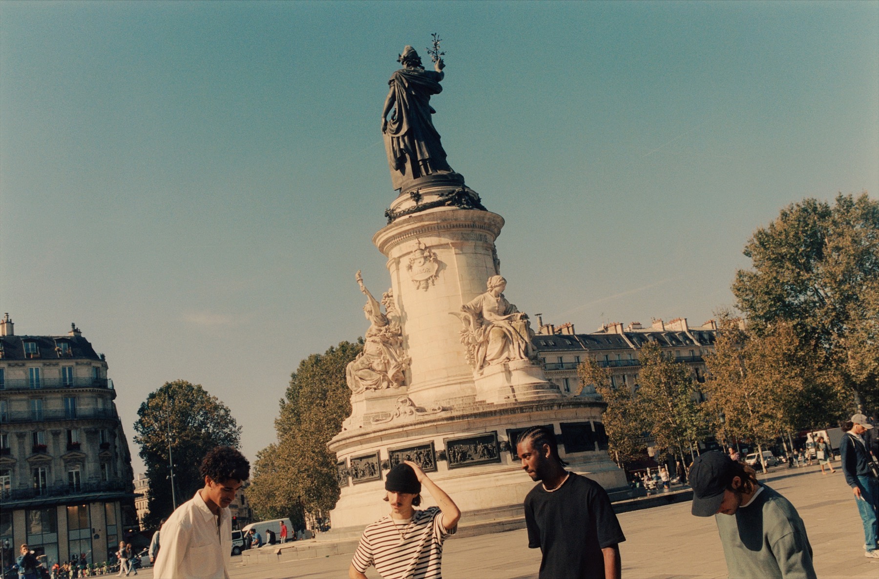 République by Zara, photographed around the Monument à la République in Paris.